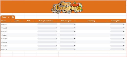 Thanksgiving Potluck Sign up Sheet: Editable Google Sheet (digital Download), Thanksgiving Sign up Sheet, Thanksgiving Potluck,sign up Sheet - Etsy