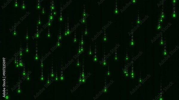 background rain of numbers Matrix cyber hacker animated rain of glowing green digital numbers and falling matrix code numbers Secure cyber technology Stock Video