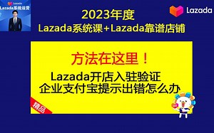 Lazada开店入驻验证企业支付宝提示出错怎么办？（Lazada运营技巧之Lazada基础运营课程）_哔哩哔哩_bilibili