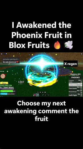 I Awakened the Phoenix Fruit in Blox Fruits 🔥🕊️ #shorts #roblox #bloxfruits #shortsviral