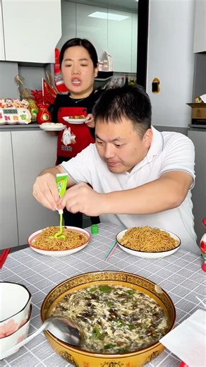 I Fooled My Husband Into Feeding Him Noodles Mixed With Spices 🤣 #foodchallenge #shortsfeed #funny