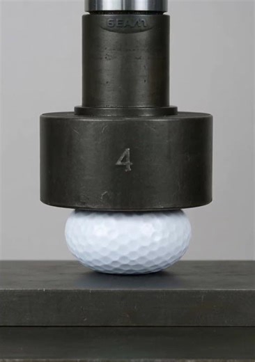 Crushing a Golf Ball with a Hydraulic Press!