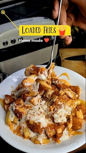 Homemade Chicken Loaded Fries 🤤🍟 | Crispy Fries with Juicy Chicken & Cheesy Loaded Topping 🧀🔥