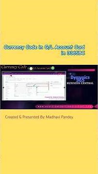Use CURRENCY CODE in GL Account Card in Business Central | Foreign Trade Transactions !