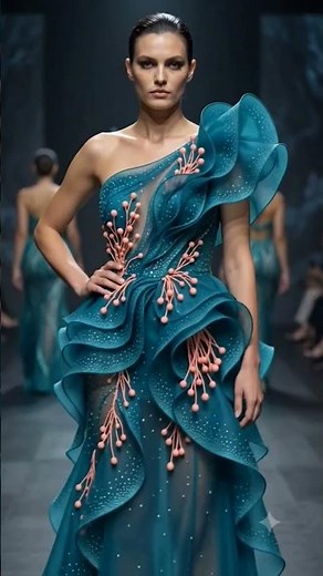 Futuristic Ocean-Inspired Fashion Outfits 💧🔥 #FashionShorts #highfashion #runway #maximalistfashion
