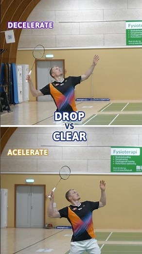 Badminton drop vs Clear in slowmotion - look at the similarities