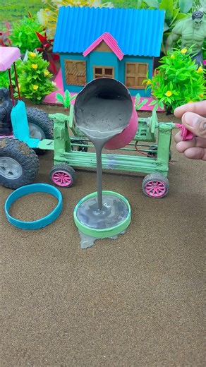 😱 Mini Tractor Making Cement Pillar | Amazing DIY Real Working Construction Machine 🚜 #shorts