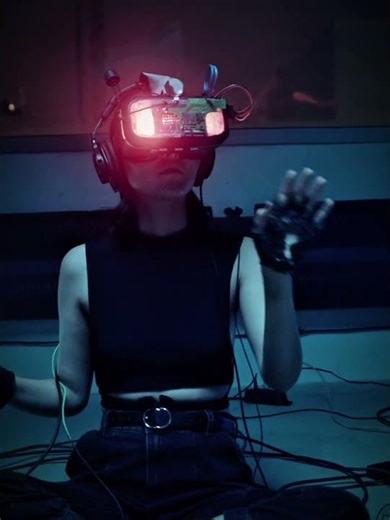 A Women Wearing A VR Headset#ai #shorts