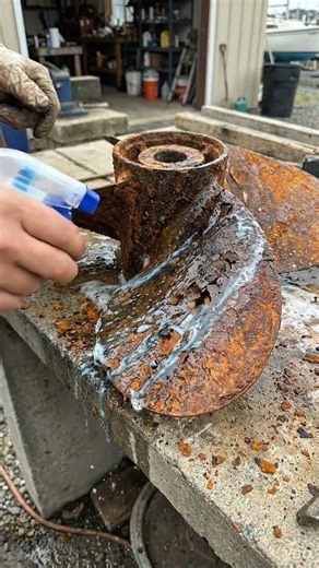 Propeller blade cleaning process