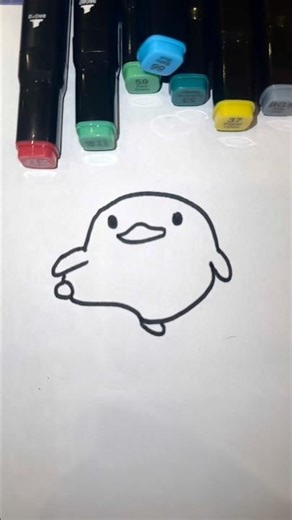 How to Draw a Cute Penguin 🐧 | Easy Penguin Drawing & Coloring for Kids | #Shorts