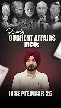 Daily Current Affairs MCQ | Current Affairs Today I 11th September 2026 #parchamclasses