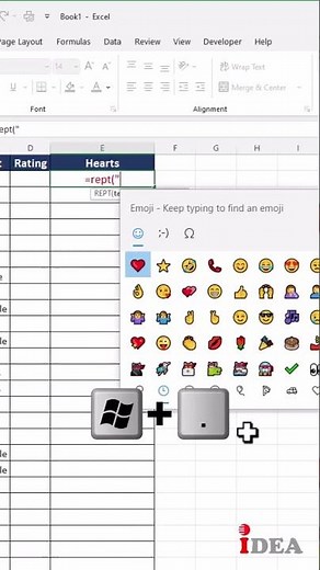 Amazing Excel Trick | Show Hearts Instead of Numbers | Turn Numbers into Hearts in Excel | #Shorts