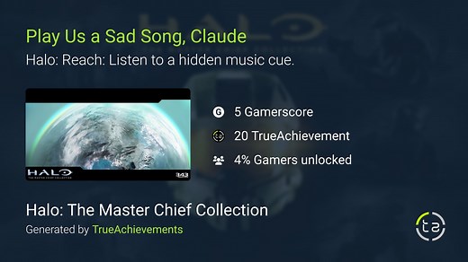 Play Us a Sad Song, Claude achievement in Halo MCC