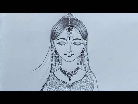 Bride drawing step by step | bridal look drawing