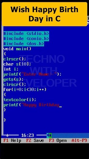 HAPPY BIRTHDAY🎂 print in C Programming with Background using For loop Part 175 | C Programming