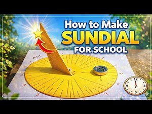 How to make sundial model for school || cardboard sundial with magnetic compass