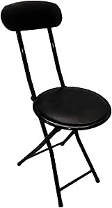 Portable Small Black Folding Chair Padded with Lock Mechanism Easy Storage and Stackable (1)