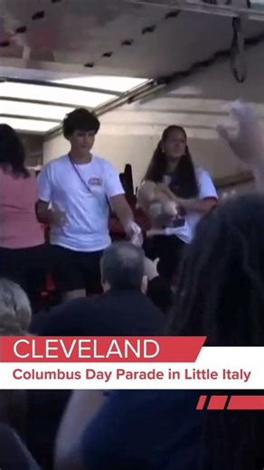 Bread thrown during Columbus Day Parade in Cleveland