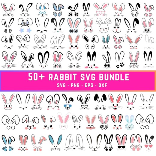 Bunny Face Svg,cute Bunny Svgeaster Svg,rabbit Face Svg,,rabbit Svg,cricut & Silhouette, Happy Easter Svg, ,easter Bunny Svg - Etsy
