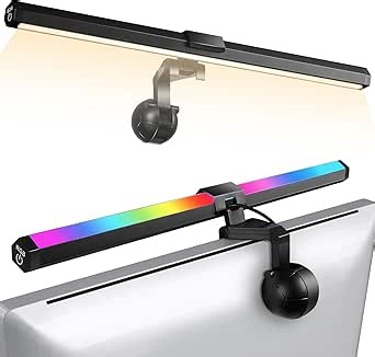 Eye Care Monitor Backlight，RGB + Warm White Monitor Light Bar with 72 LEDs, Computer Light Bar with Dimmable 5 Color & 10 Brightness, Ra95 Flicker-Free for Work Gaming