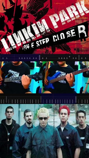 One Step Closer – Bridge and Chorus Riff (Guitar + Bass) | Tab on screen