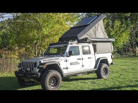 Jeep Gladiator with Alu-Cab Canopy Camper Walk Around