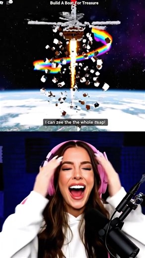 "MY BOAT ACCIDENTALLY WENT TO SPACE! 🚀😱 #Roblox #BuildABoat"