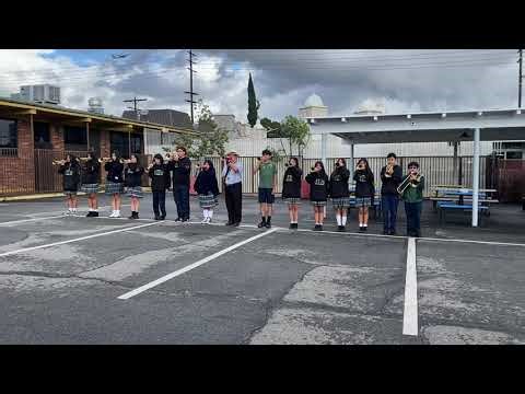 St. Patrick’s School Bugle Line. Rehearsing our Bugle Calls for the 2026 Via Crucis Event.