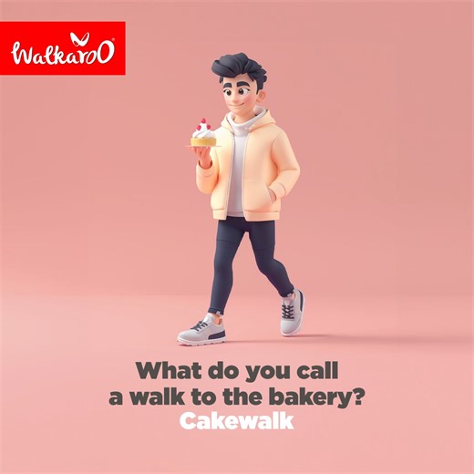Walking away from cakes is tough. Why not make up by going for a nice long walk. Well, that's our definition of a healthy cakewalk. #WalkWithWalkaroo #cakewalk | Walkaroo