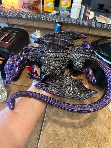 Dragon! Extra Large Resin Dragon: Purple Black Mica Powder Sculpture - Etsy