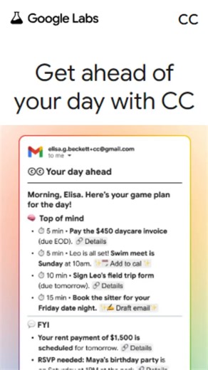 Google's CC: The AI That Plans Your Entire Day