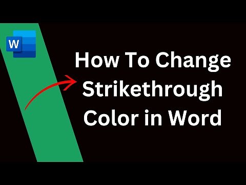How To Change Strikethrough Color in Word