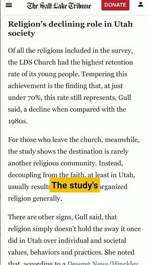 New study shows only 42% of Utahns identify as LDS