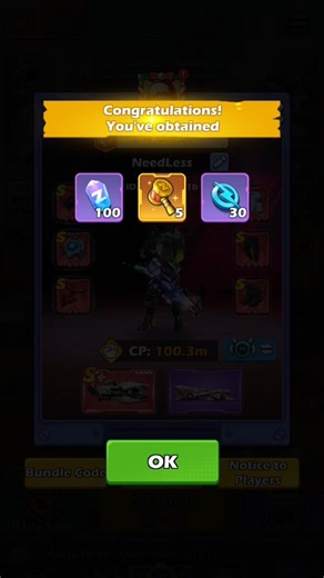 New Code out! +100m cp Celebration 🎉🎉