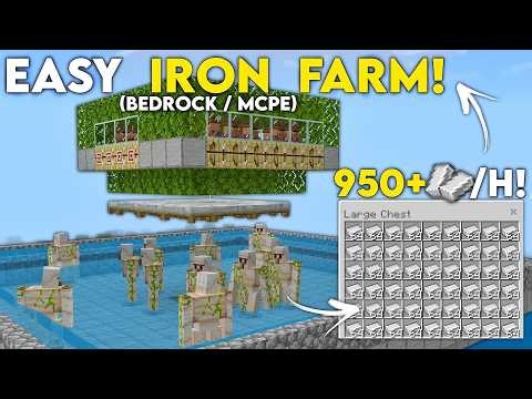 BEST 26.13 IRON FARM in Minecraft Bedrock! (950+/H!)
