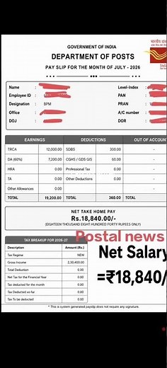 India Post GDS Salary 2026 | New GDS Salary Details #shorts #indiapost #gds