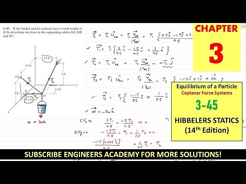 3-45 | Chapter 3: Equilibrium of a Particle | Hibbeler Statics 14th ed | Engineers Academy