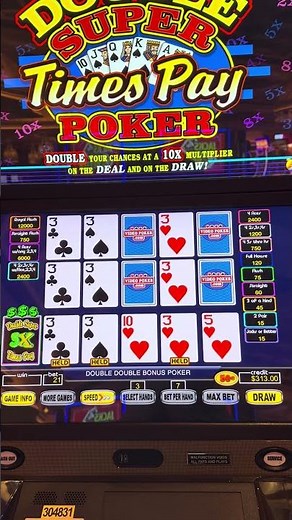 3 of a kind with a 3x multiplier dealt! QUAD NOW! #poker #videopoker #casino #vegas #wynnlasvegas