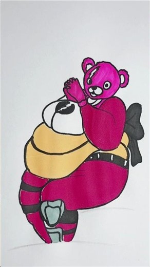 Sprunki Cuddle Team Leader Fortnite Acrylic paint Art 🥰❤️ #art #game #drawing