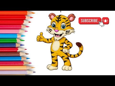 How to Draw a Cute Tiger Step by Step | Easy Cartoon Drawing Tutorial