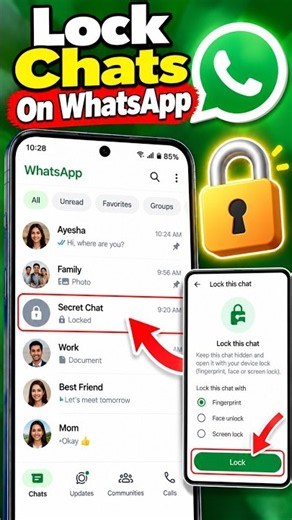 How to Lock Chats on WhatsApp 🔒 | WhatsApp Chat Lock #Shorts