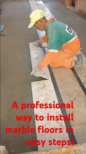 A professional way to install marble floors in easy steps! #marble #installation #shorts