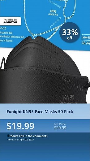 Funight KN95 Face Masks 50 Pack