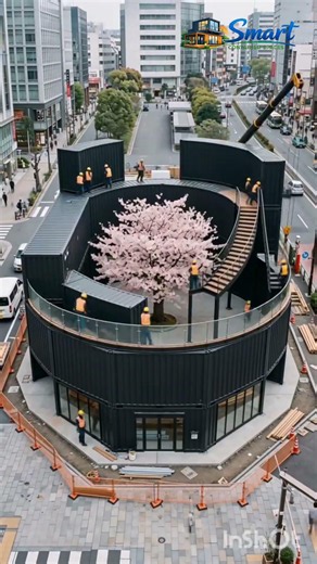 Amazing Container Coffee Shop Transformation with Cherry Blossom Design 🌸☕