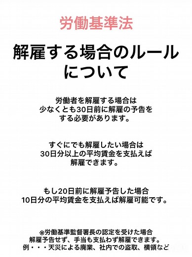 #fp #ファイナンシャルプランナー #お金 #社労士 #労働基準法 #解雇 #会社 #クビ
