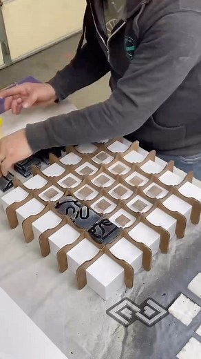 #cnc artifact cube #artwork #assembly #process . We built a custom jig to help assemble the frame and accurately space the cubes. Really helpful for assembling multiple art pieces. #efficiency #artist #artworks #artprocess #artprocessvideo #cncart #woodworkingart #creativitymatters | petesquared23