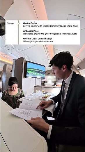 The extensive Menu on Board Singapore Airlines First Class Suites #flight #luxury
