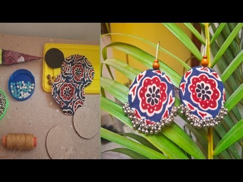 Earing making tutorial/handcrafted earing making/how to make fabric jewellery at home