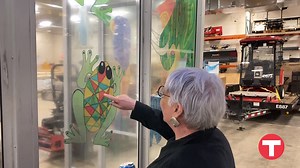 Saint Paul artist Susan Gainen is one of two local artists whose work is appearing on Metro Transit bus shelters. The artwork is being used in a new effort to deter vandalism, and to provide customers and passerby a joyful experience. Read more about Susan and Ted Hansen's work at metrotransit.org/shelters-providing-another-place-for-public-art More info about the public art program at metrotransit.org/public-art-in-transit | Metro Transit