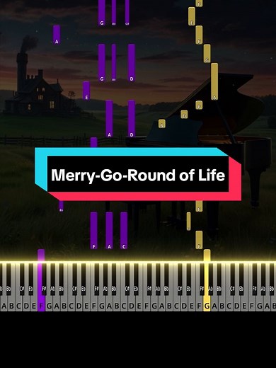 Merry-Go-Round of Life Piano Tutorial for Beginners